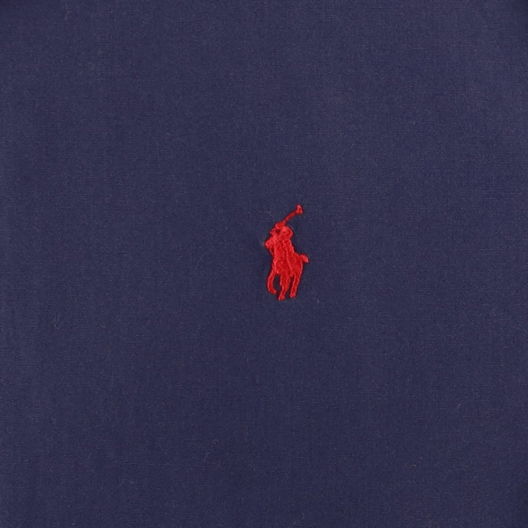 Ralph Lauren CUSTOM FIT long sleeve button down shirt, men's size M cotton navy blue type Vintage Second Hand