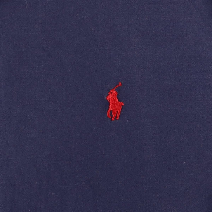 Ralph Lauren CUSTOM FIT long sleeve button down shirt, men's size M cotton navy blue type Vintage Second Hand