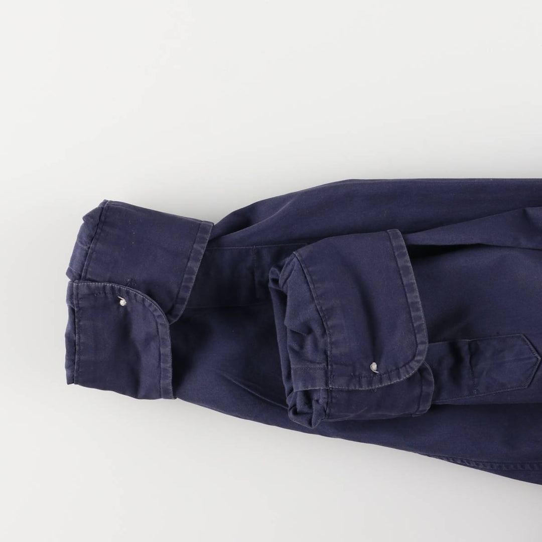 Ralph Lauren CUSTOM FIT long sleeve button down shirt, men's size M cotton navy blue type Vintage Second Hand