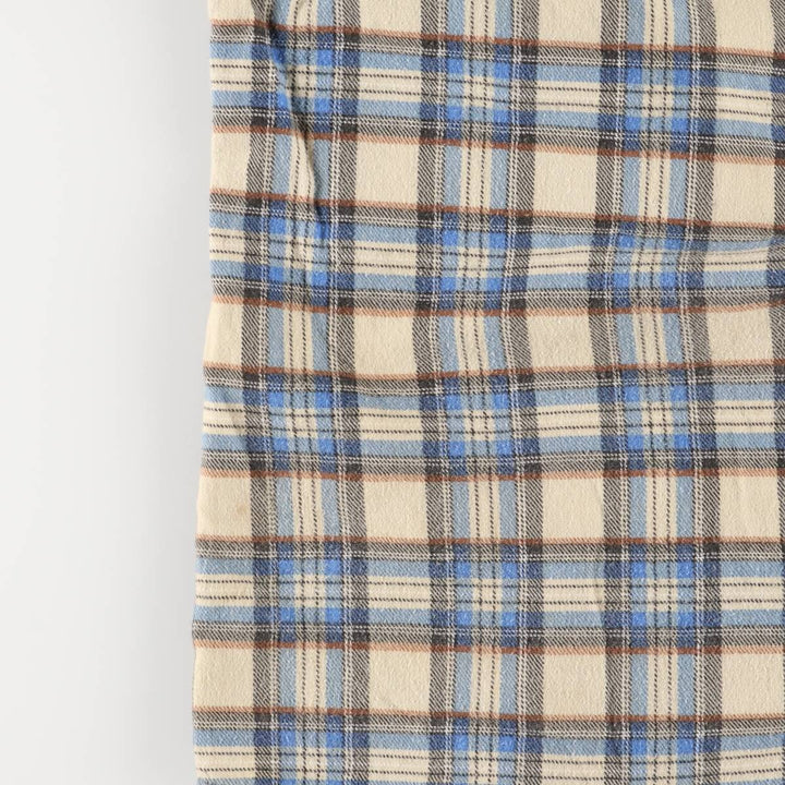 Vintage 1970'S Donlin Check Pattern Long Sleeve Light Flannel Shirt, Made in USA, Women's Size Medium cotton Beige type Vintage Second Hand