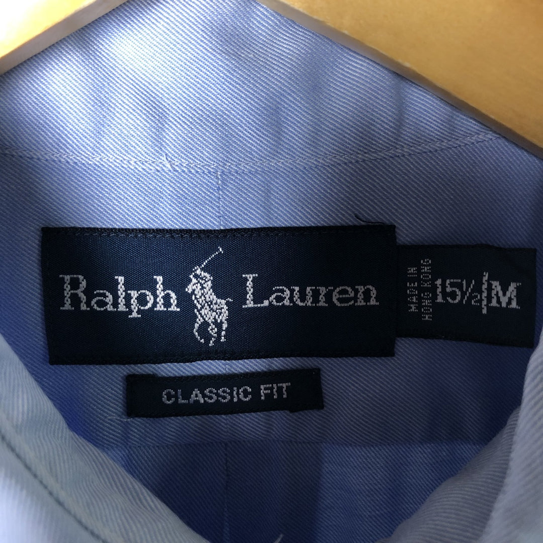 Ralph Lauren Classic Fit long sleeve button down shirt, men's size M cotton Blue type light blue Vintage Second Hand