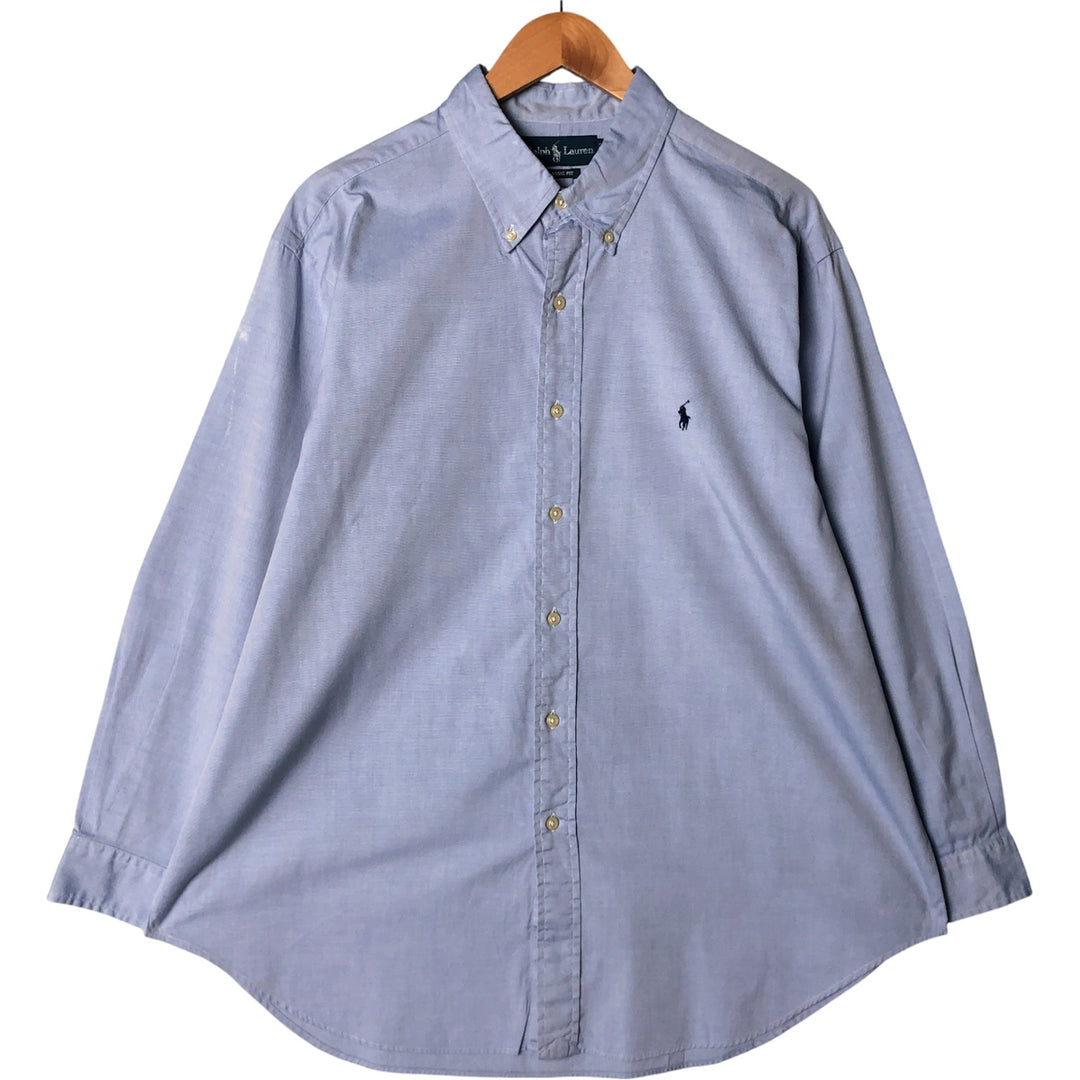 Ralph Lauren Classic Fit Long Sleeve Button Down Shirt Men's XL cotton Blue type light blue Vintage Second Hand