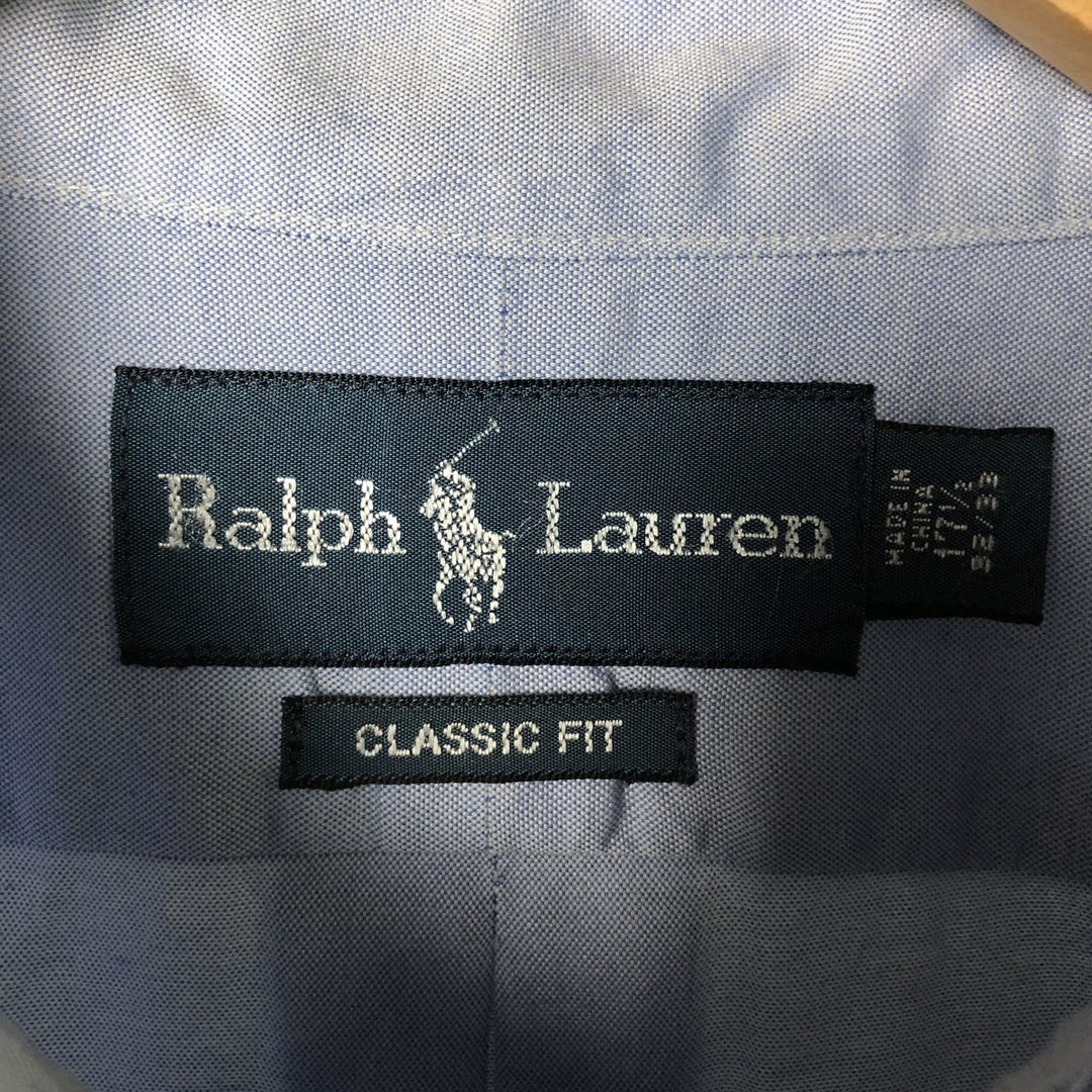 Ralph Lauren Classic Fit Long Sleeve Button Down Shirt Men's XL cotton Blue type light blue Vintage Second Hand