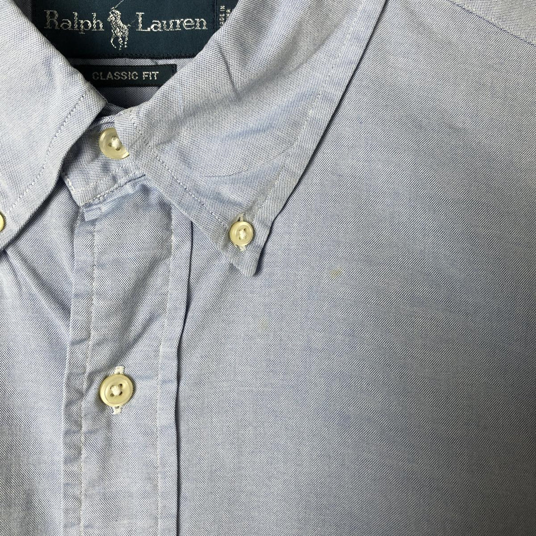 Ralph Lauren Classic Fit Long Sleeve Button Down Shirt Men's XL cotton Blue type light blue Vintage Second Hand