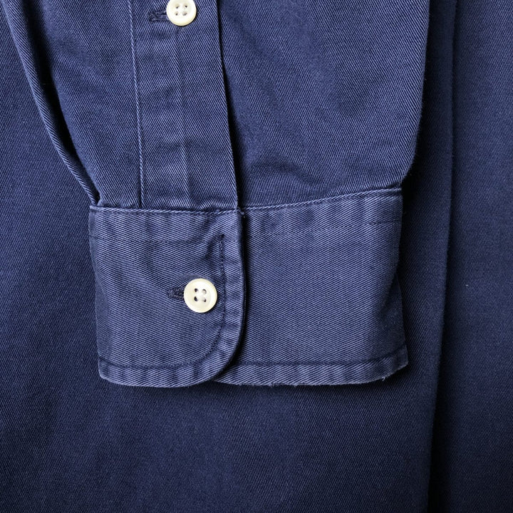 Ralph Lauren BLAKE long sleeve button down shirt, men's size L cotton navy blue type Vintage Second Hand