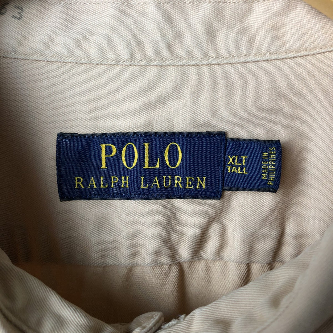 Ralph Lauren Gusseted Military Shirt, Men's XL cotton Beige type Vintage Second Hand