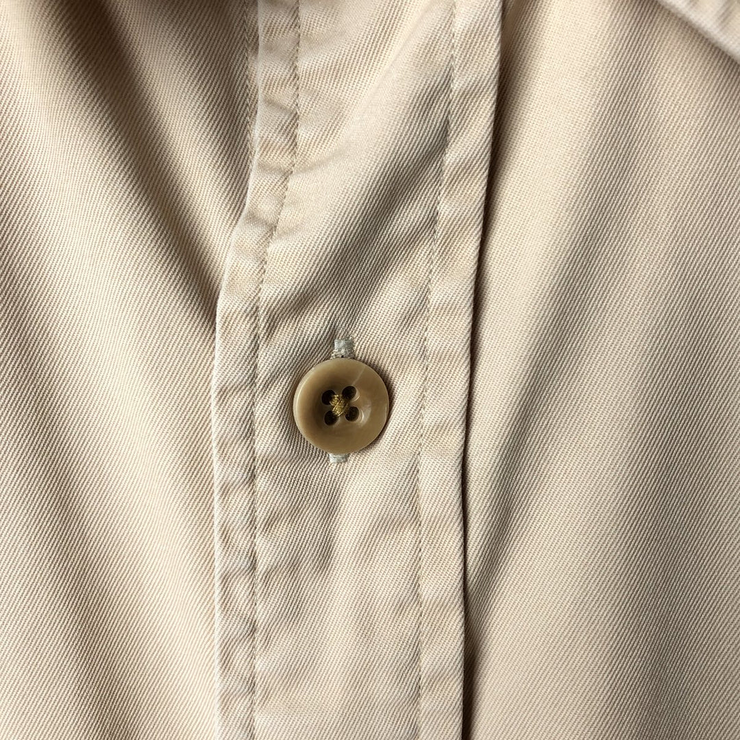 Ralph Lauren Gusseted Military Shirt, Men's XL cotton Beige type Vintage Second Hand