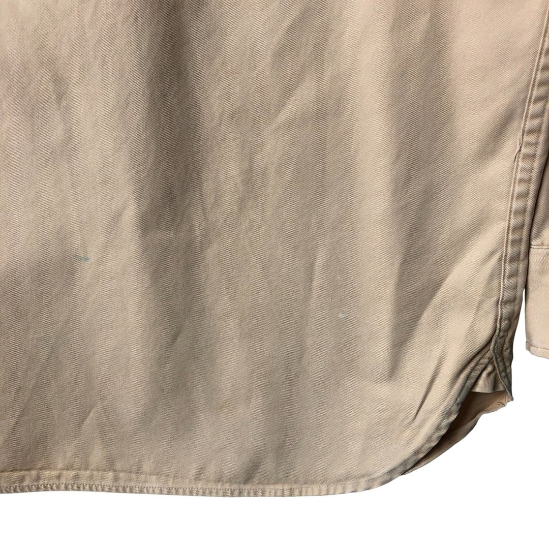 Ralph Lauren Gusseted Military Shirt, Men's XL cotton Beige type Vintage Second Hand