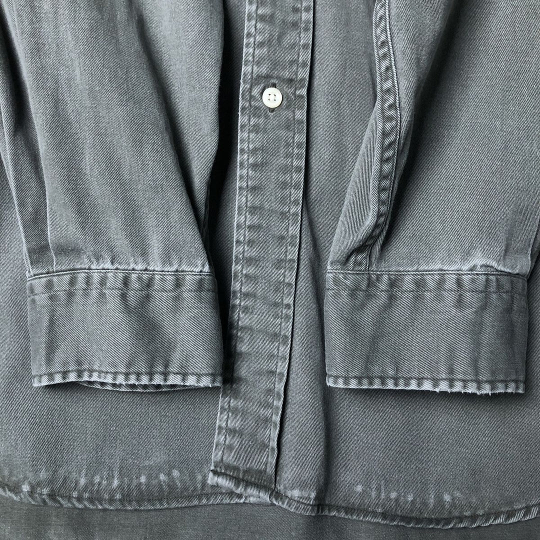 Ralph Lauren BLAIRE long sleeve button down shirt, men's size L cotton Khaki type Vintage Second Hand
