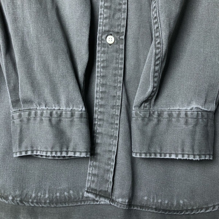Ralph Lauren BLAIRE long sleeve button down shirt, men's size L cotton Khaki type Vintage Second Hand