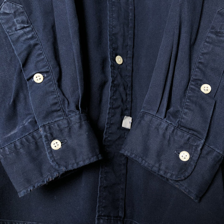 Ralph Lauren long sleeve button down shirt, men's XL size cotton navy blue type Vintage Second Hand