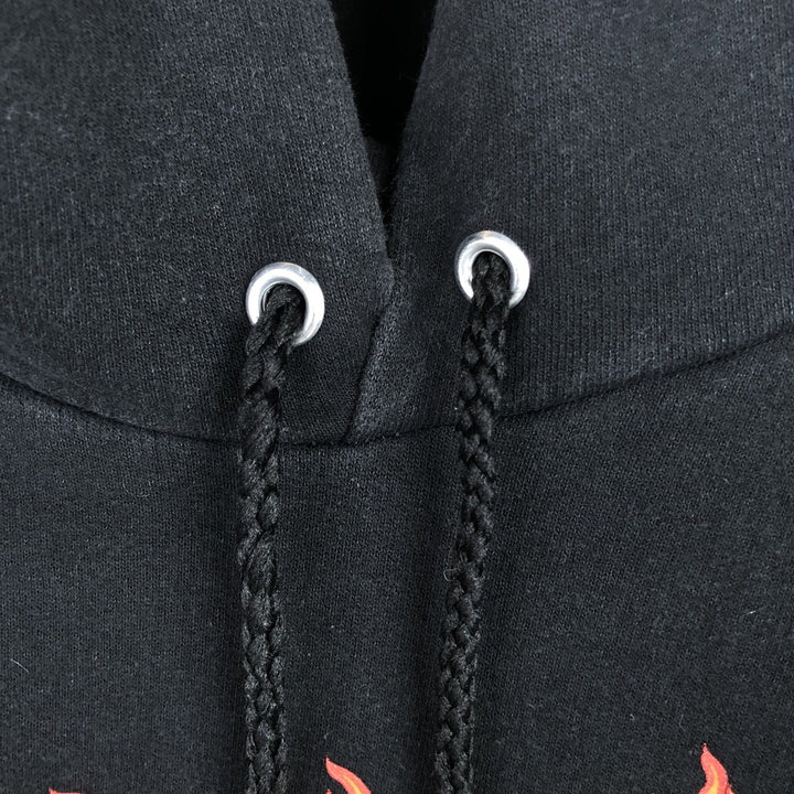 Thrasher Fire Pattern Pullover Hoodie, Men's Size Small cotton black type Vintage Second Hand
