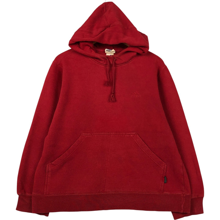 ~2000'S Adidas sweatshirt pullover hoodie, men's size M cotton red type Vintage Second Hand