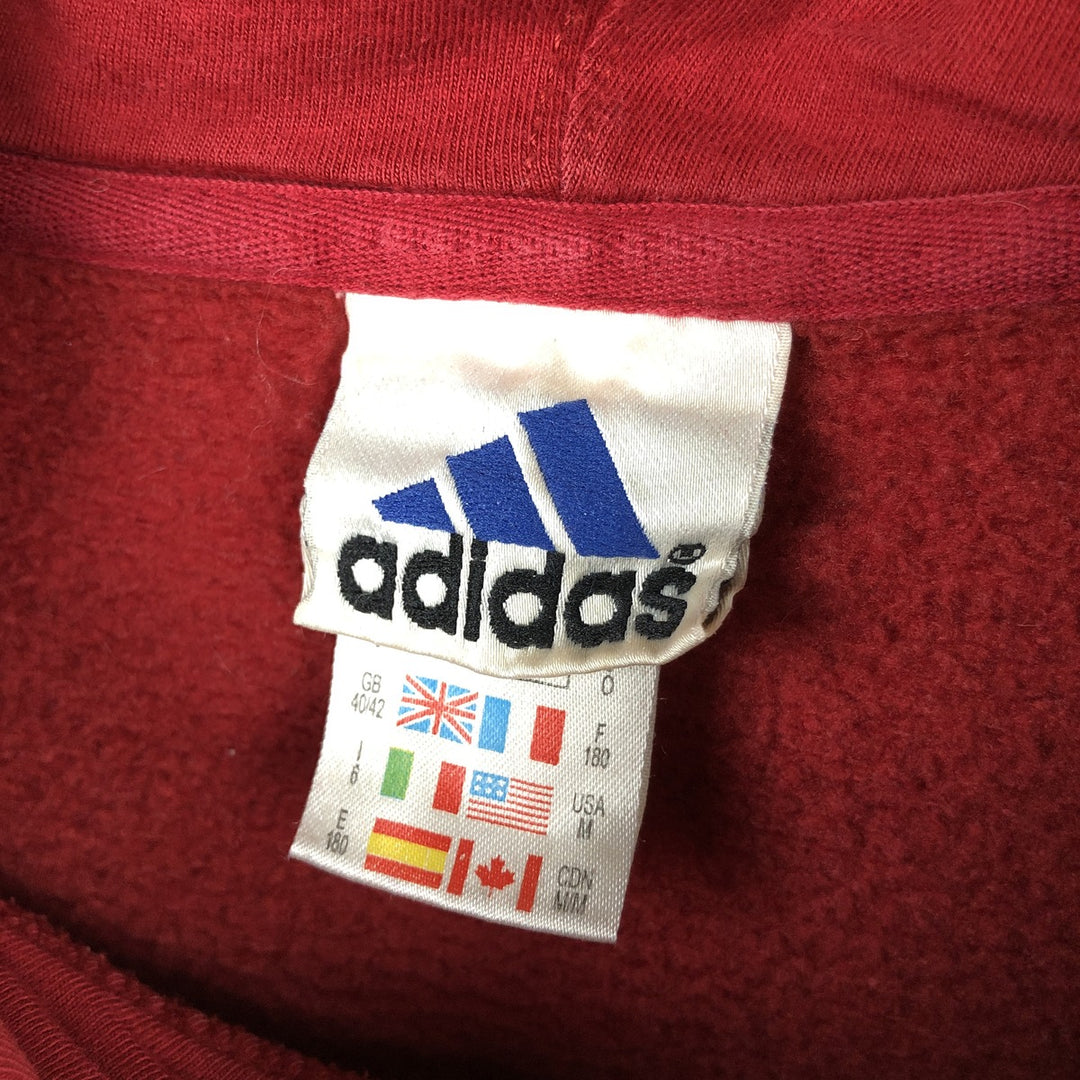 ~2000'S Adidas sweatshirt pullover hoodie, men's size M cotton red type Vintage Second Hand