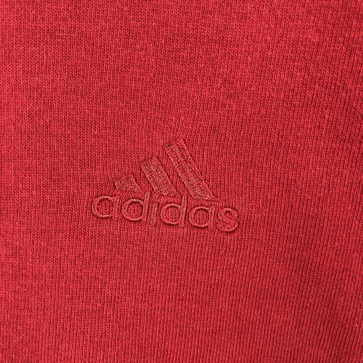 ~2000'S Adidas sweatshirt pullover hoodie, men's size M cotton red type Vintage Second Hand