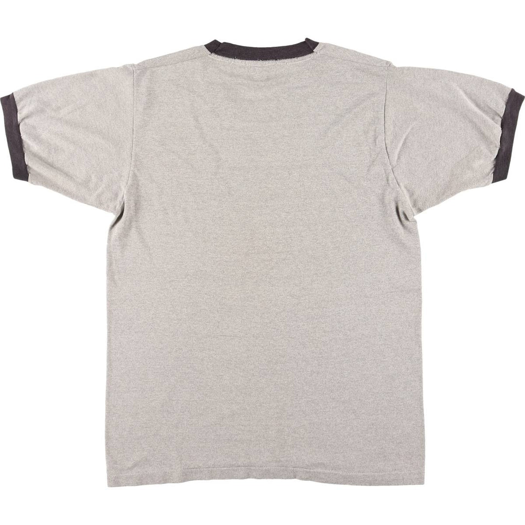 SCREEN STARS Ringer T-Shirt, Made in USA, Men's Size M cotton gray type Vintage Second Hand