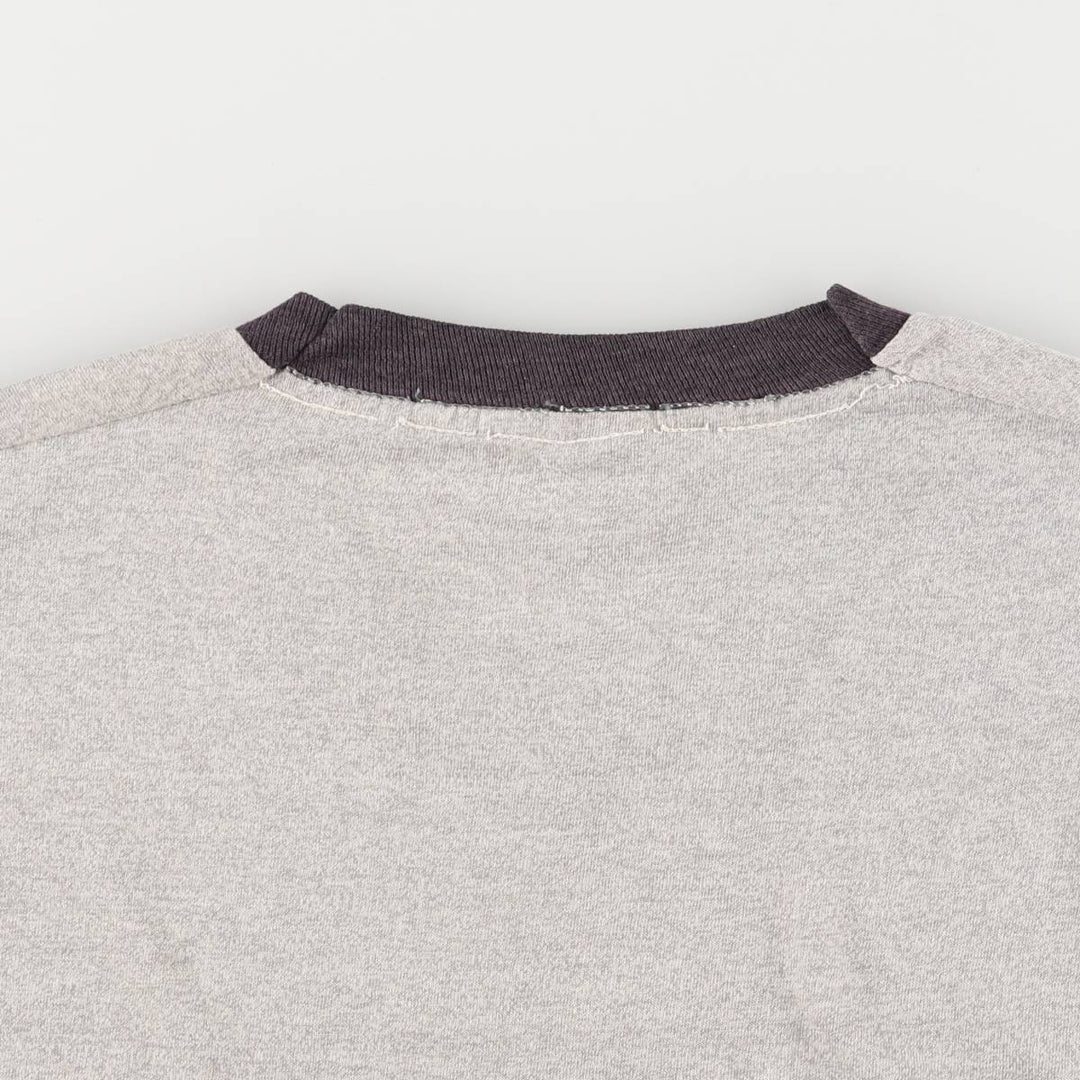SCREEN STARS Ringer T-Shirt, Made in USA, Men's Size M cotton gray type Vintage Second Hand
