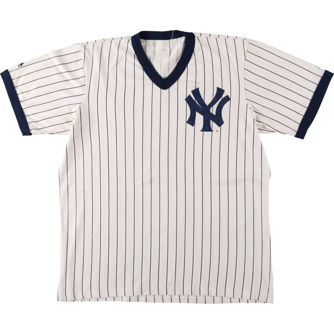 Majestic MLB New York Yankees Striped Ringer T-Shirt, Made in USA, Men's XL unclear navy blue type Vintage Second Hand