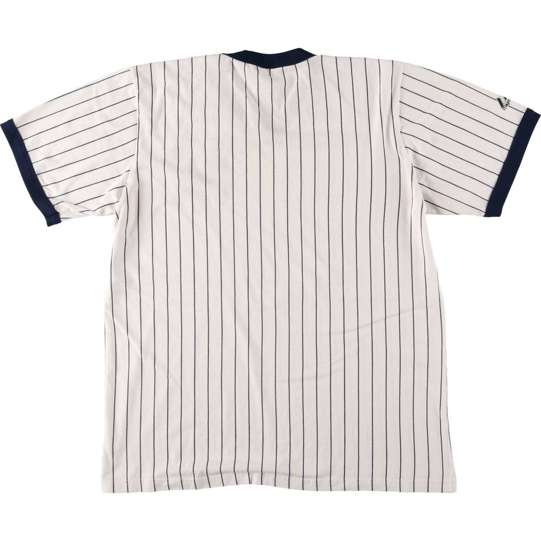 Majestic MLB New York Yankees Striped Ringer T-Shirt, Made in USA, Men's XL unclear navy blue type Vintage Second Hand