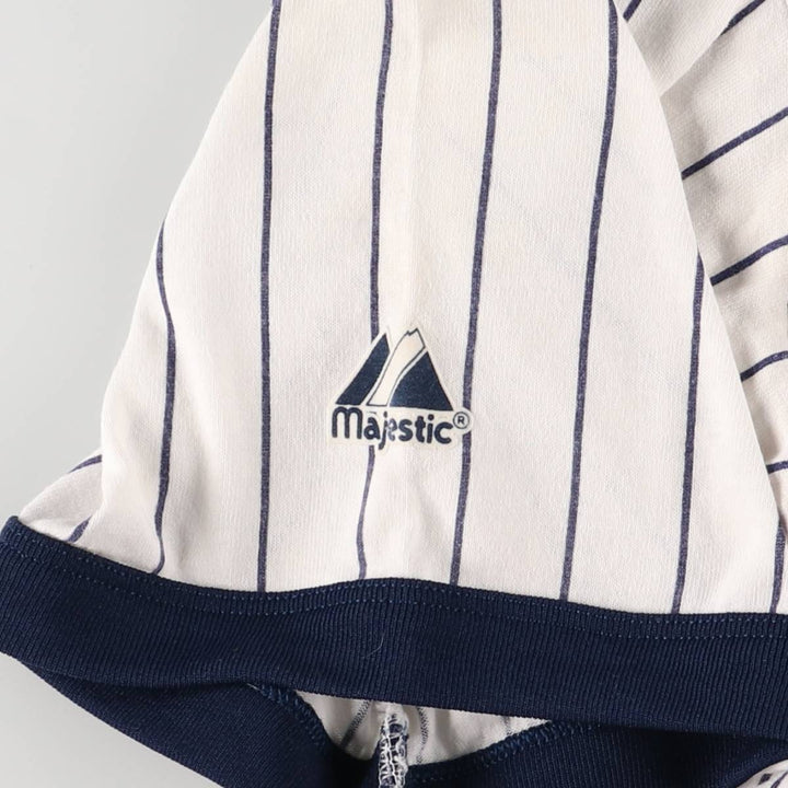 Majestic MLB New York Yankees Striped Ringer T-Shirt, Made in USA, Men's XL unclear navy blue type Vintage Second Hand