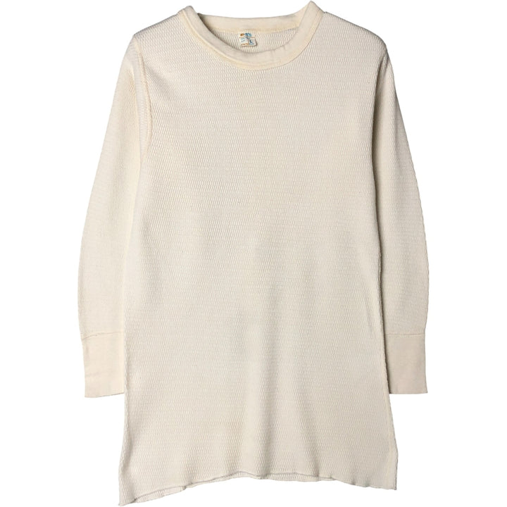 Vintage 1970'S JCPenney Thermal Long T-shirt, Honeycomb, Men's Size L cotton pale white type Vintage Second Hand