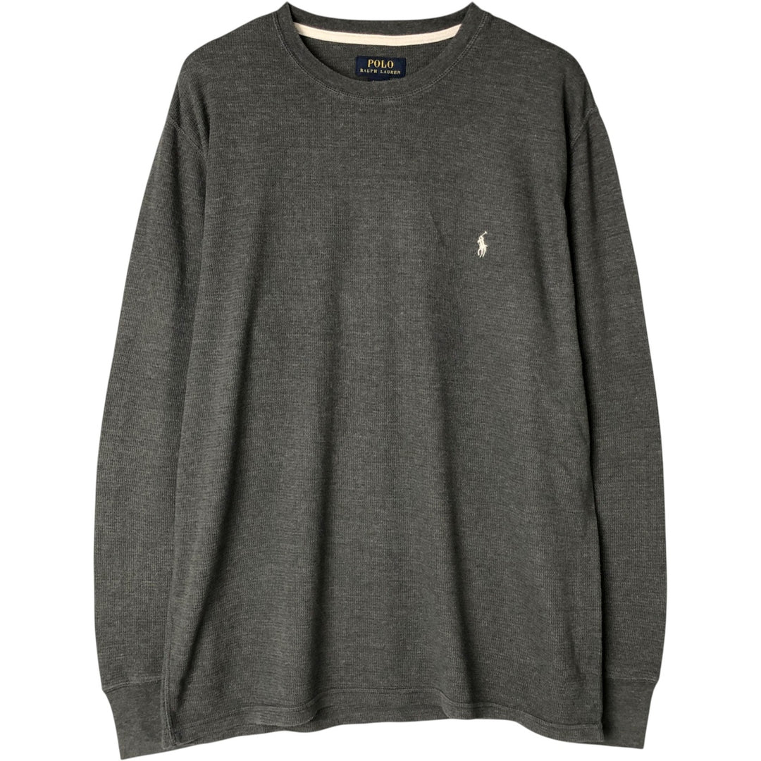 Ralph Lauren POLO RALPH LAUREN SLEEPWEAR Thermal Long T-shirt Honeycomb Men's XL cotton Charcoal Vintage Second Hand