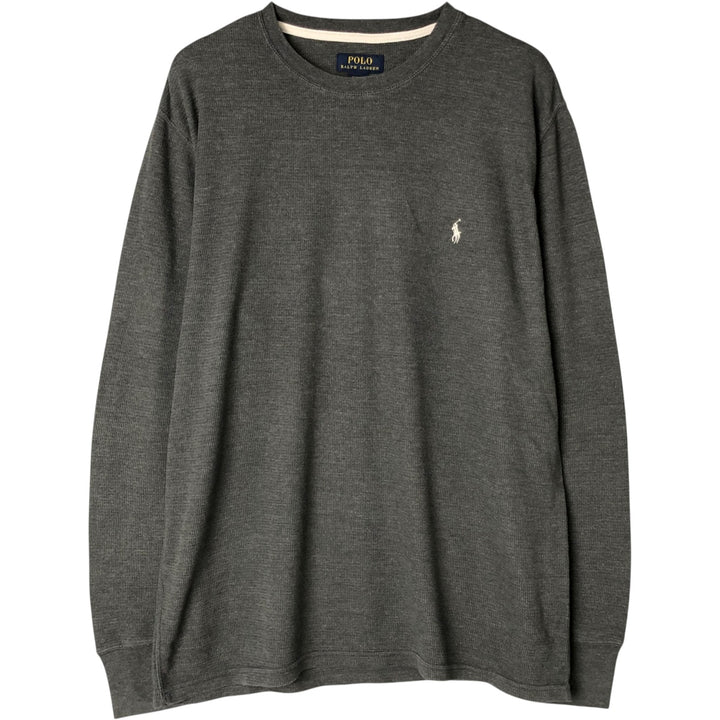 Ralph Lauren POLO RALPH LAUREN SLEEPWEAR Thermal Long T-shirt Honeycomb Men's XL cotton Charcoal Vintage Second Hand