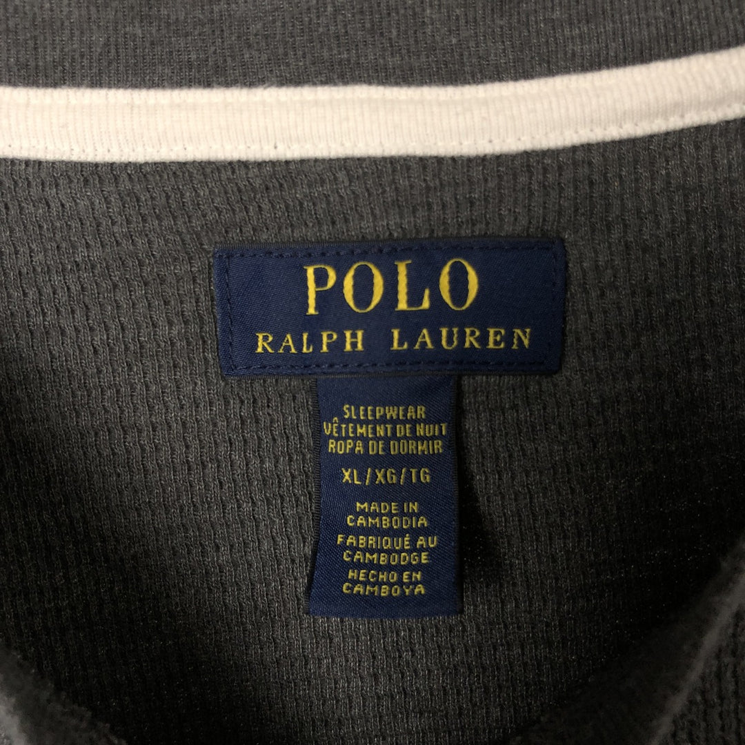 Ralph Lauren POLO RALPH LAUREN SLEEPWEAR Thermal Long T-shirt Honeycomb Men's XL cotton Charcoal Vintage Second Hand