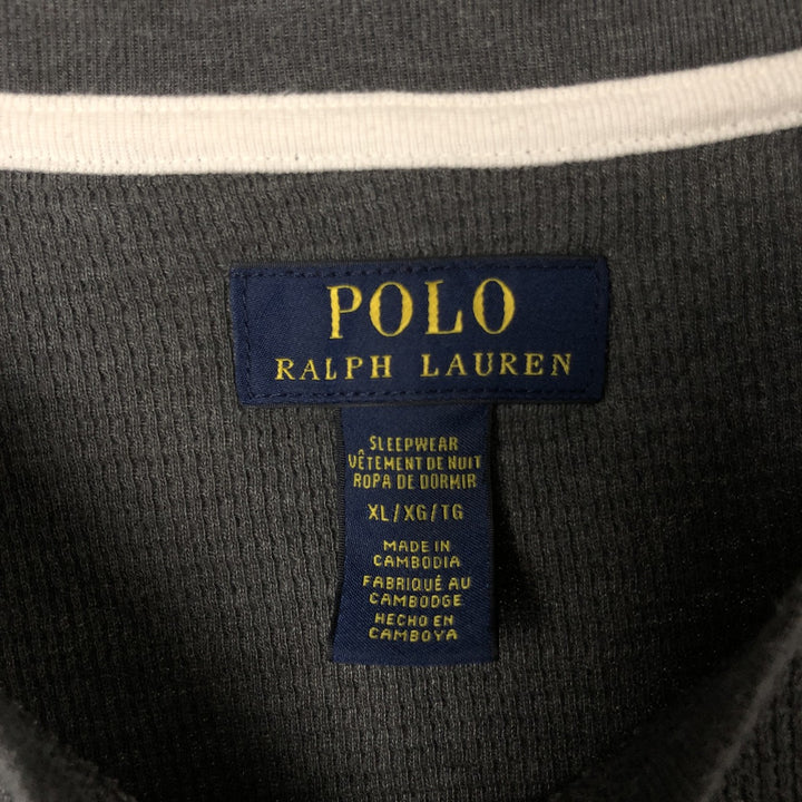 Ralph Lauren POLO RALPH LAUREN SLEEPWEAR Thermal Long T-shirt Honeycomb Men's XL cotton Charcoal Vintage Second Hand