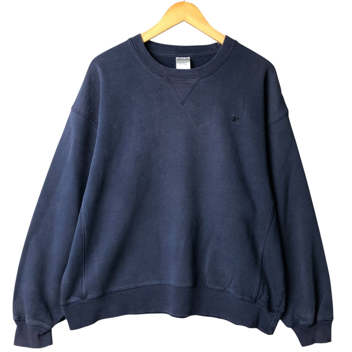 90s-00'S Vintage Russell Blank Sweatshirt, Men's Size XL cotton navy blue type Vintage Second Hand