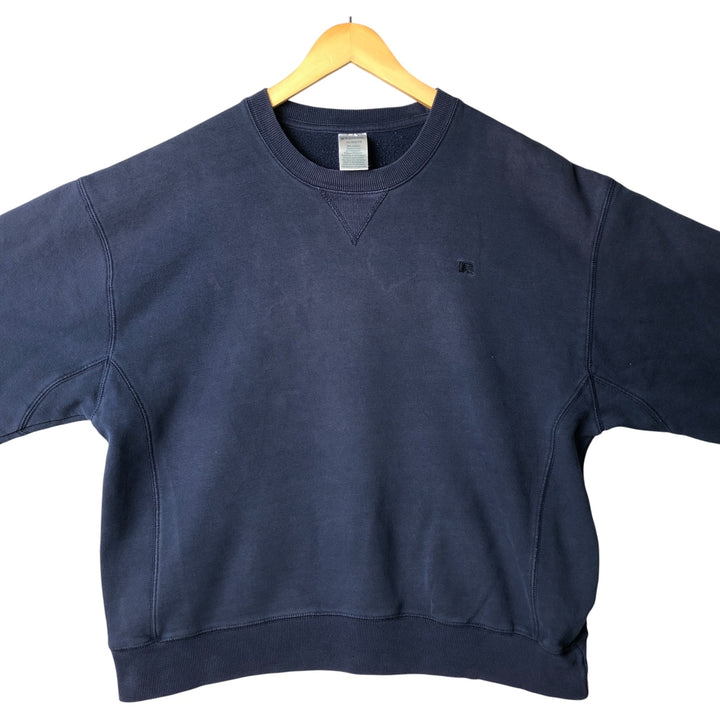 90s-00'S Vintage Russell Blank Sweatshirt, Men's Size XL cotton navy blue type Vintage Second Hand