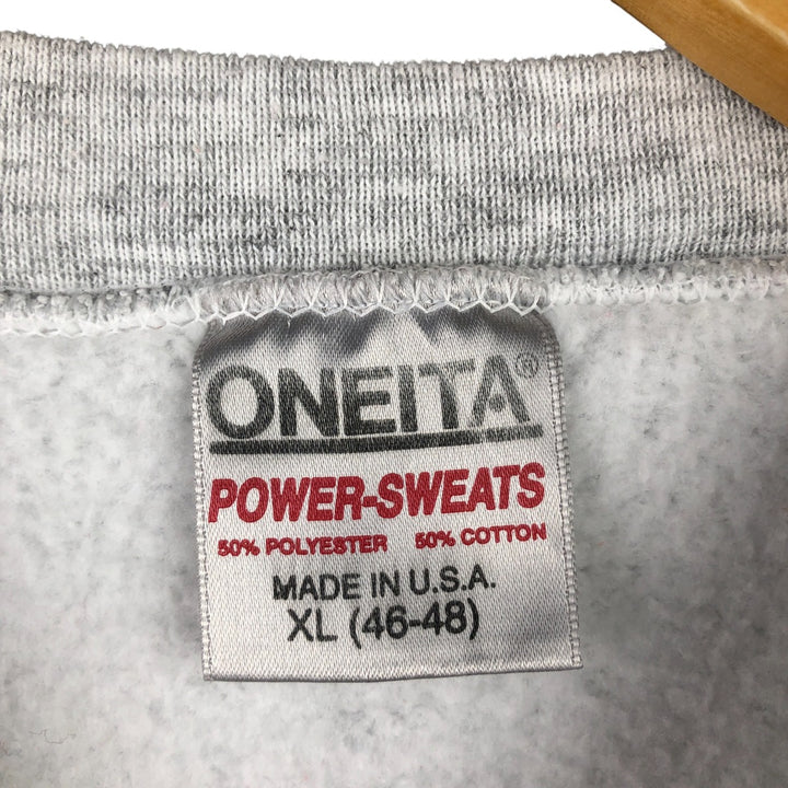 Vintage 1980'S Oneita college sweatshirt, made in the USA, size XL, men's polyester gray type Vintage Second Hand