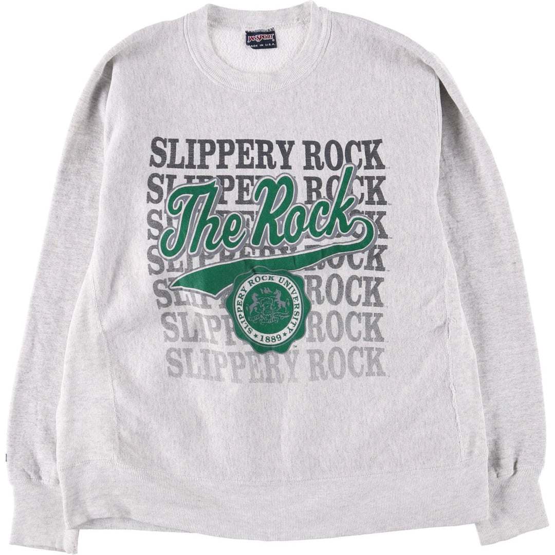 Vintage 90'S Jansport college sweatshirt, made in the USA, size L, men's unclear gray type Vintage Second Hand
