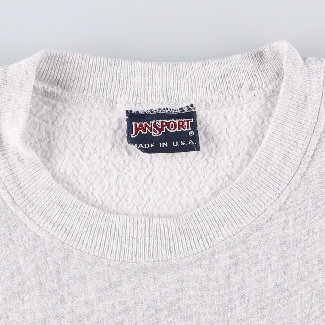 Vintage 90'S Jansport college sweatshirt, made in the USA, size L, men's unclear gray type Vintage Second Hand