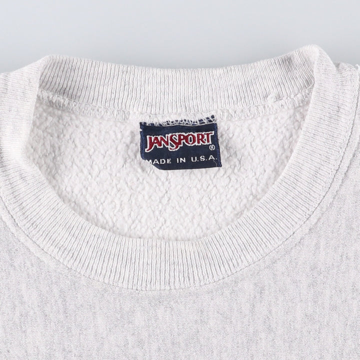 Vintage 90'S Jansport college sweatshirt, made in the USA, size L, men's unclear gray type Vintage Second Hand