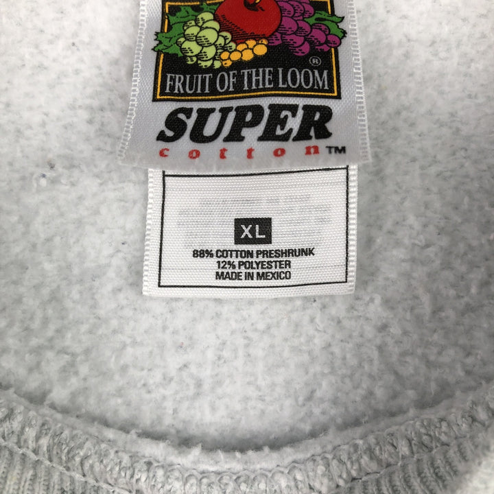 2000'S Fruit of the Loom University of Michigan print sweatshirt, men's size XL cotton gray type Vintage Second Hand