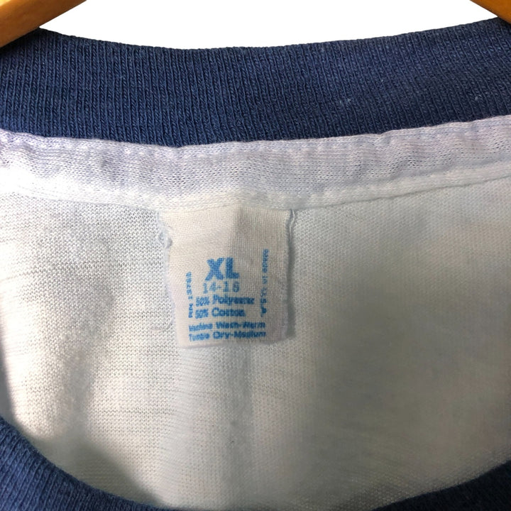 Vintage Ringer T-shirt, Made in USA, Women's XL polyester Blue type light blue Vintage Second Hand