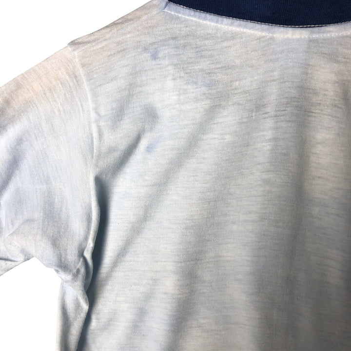 Vintage Ringer T-shirt, Made in USA, Women's XL polyester Blue type light blue Vintage Second Hand