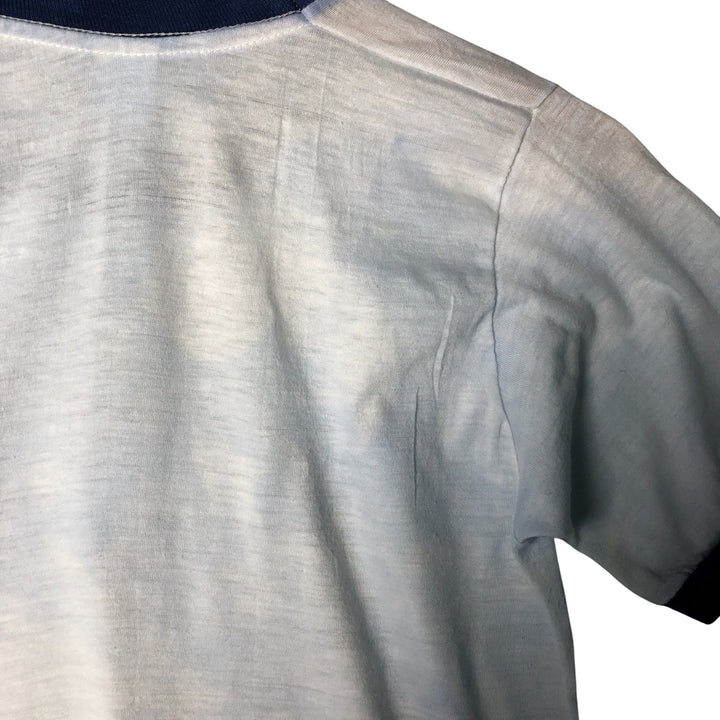 Vintage Ringer T-shirt, Made in USA, Women's XL polyester Blue type light blue Vintage Second Hand