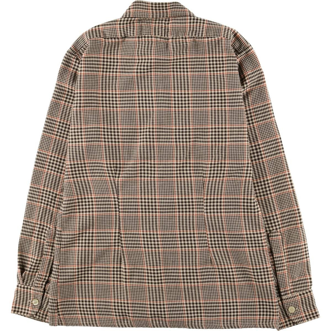 BIG ROCK CANYON Gun Club Check Long Sleeve Light Flannel Shirt, Women's Medium cotton Beige type Vintage Second Hand