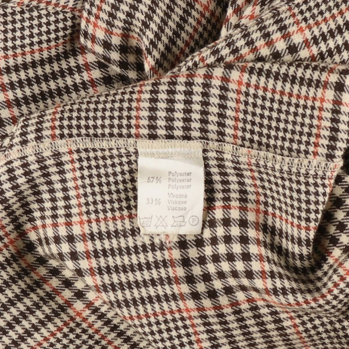 BIG ROCK CANYON Gun Club Check Long Sleeve Light Flannel Shirt, Women's Medium cotton Beige type Vintage Second Hand