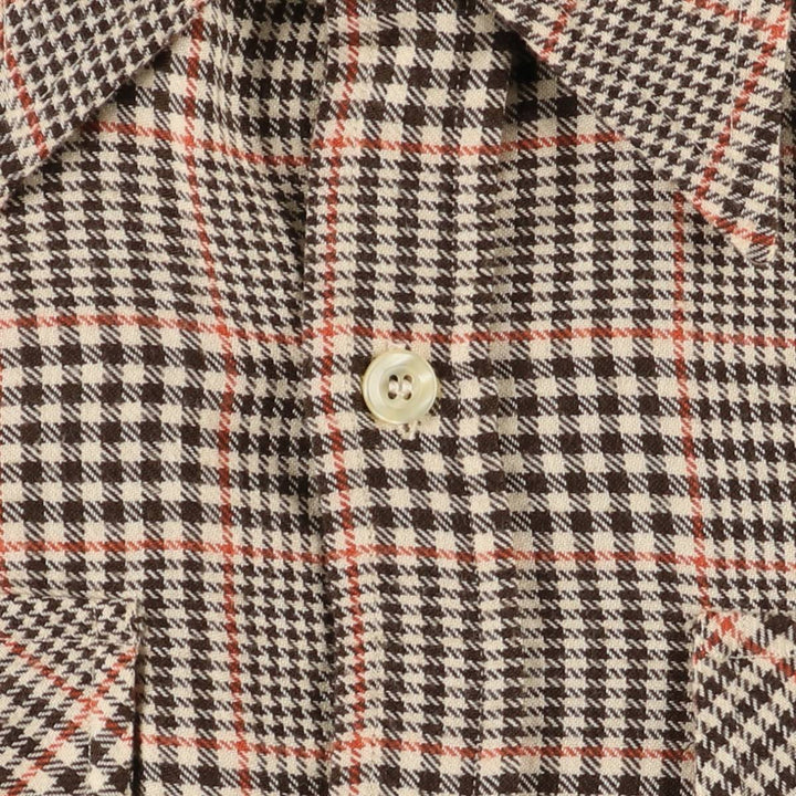 BIG ROCK CANYON Gun Club Check Long Sleeve Light Flannel Shirt, Women's Medium cotton Beige type Vintage Second Hand