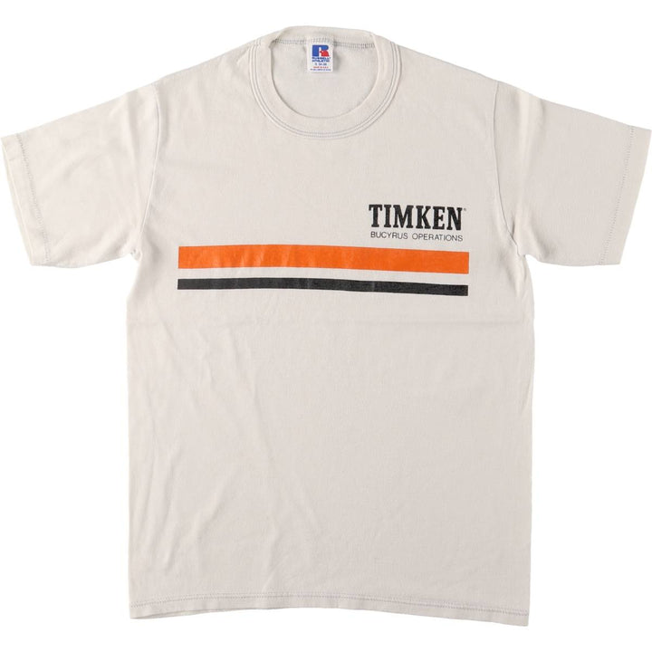 Vintage 1990'S Russell Timken Advertising T-Shirt, Made in USA, Men's Size Small polyester gray type Vintage Second Hand