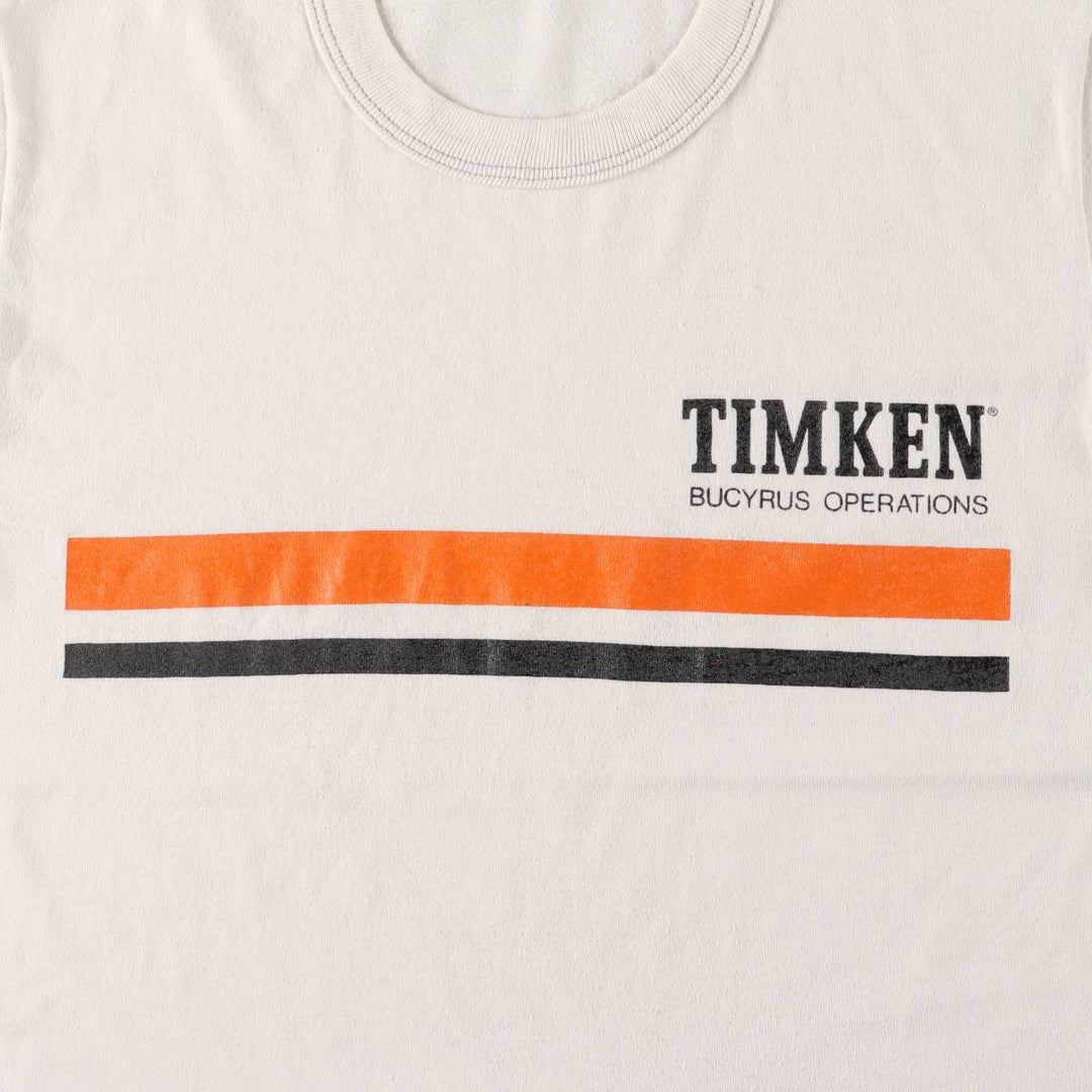 Vintage 1990'S Russell Timken Advertising T-Shirt, Made in USA, Men's Size Small polyester gray type Vintage Second Hand