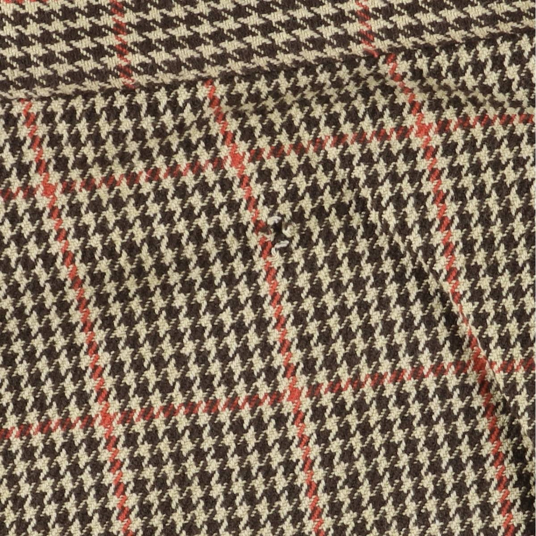 Vintage 90'S J.Crew Houndstooth Pattern Long Sleeve Button-Down Shirt, Men's Size Small cotton Beige type Vintage Second Hand