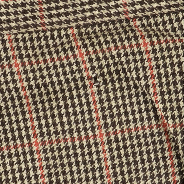 Vintage 90'S J.Crew Houndstooth Pattern Long Sleeve Button-Down Shirt, Men's Size Small cotton Beige type Vintage Second Hand