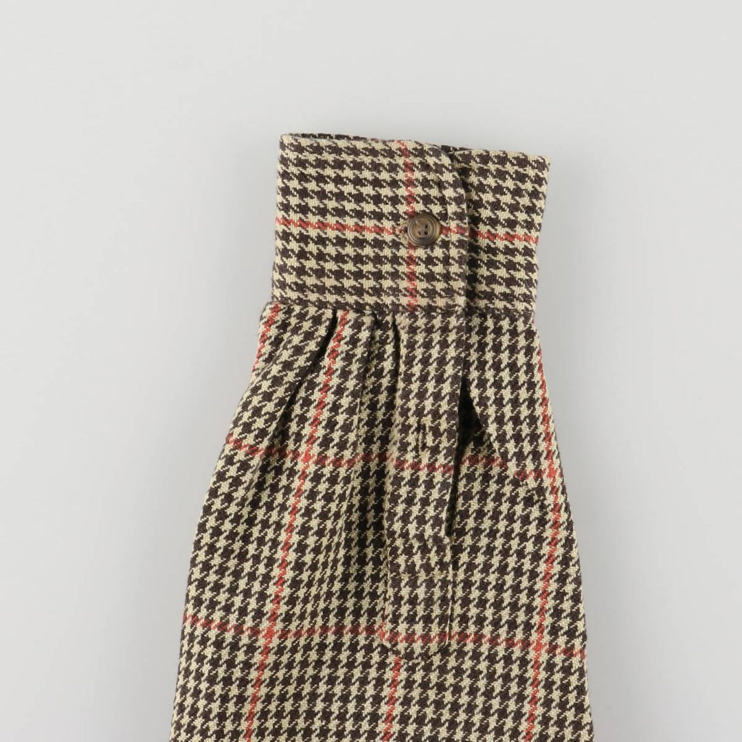Vintage 90'S J.Crew Houndstooth Pattern Long Sleeve Button-Down Shirt, Men's Size Small cotton Beige type Vintage Second Hand