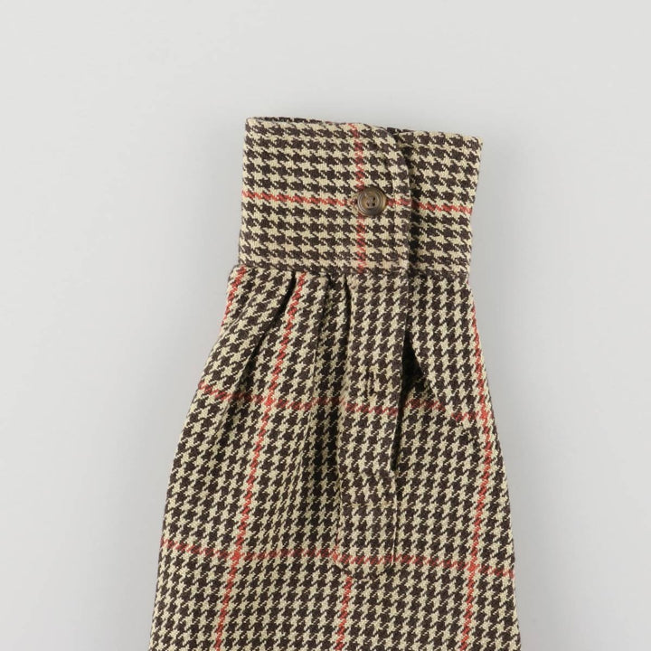 Vintage 90'S J.Crew Houndstooth Pattern Long Sleeve Button-Down Shirt, Men's Size Small cotton Beige type Vintage Second Hand