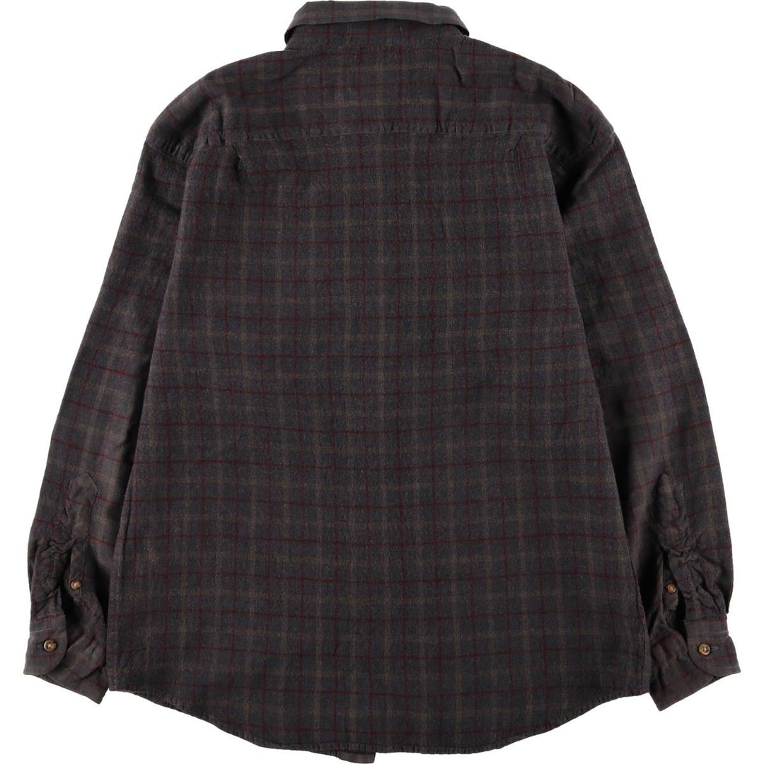 2000'S Pendleton Sir Pendleton Check Pattern Button-Down Long Sleeve Wool Shirt, Women's Size L wool Charcoal Vintage Second Hand