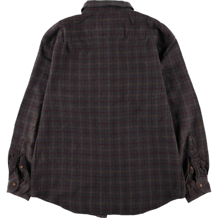 2000'S Pendleton Sir Pendleton Check Pattern Button-Down Long Sleeve Wool Shirt, Women's Size L wool Charcoal Vintage Second Hand